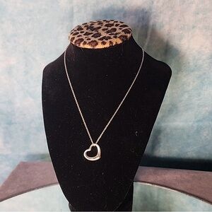 Tiffany & Co. Elsa Peretti Open Heart Necklace – 15mm Sterling Silver 16” chain